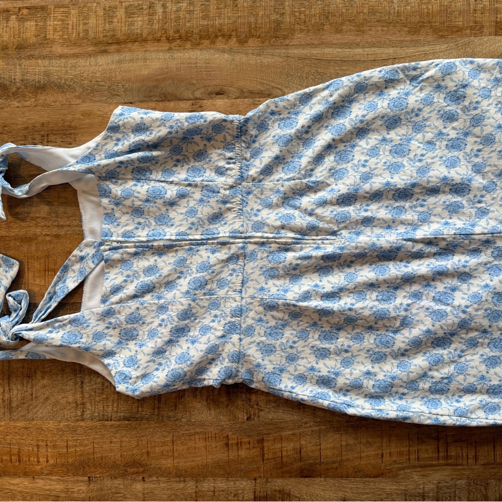 Altar’d State Blue Floral Bow Strap Mini Dress Cottagecore Size L - Picture 8 of 11